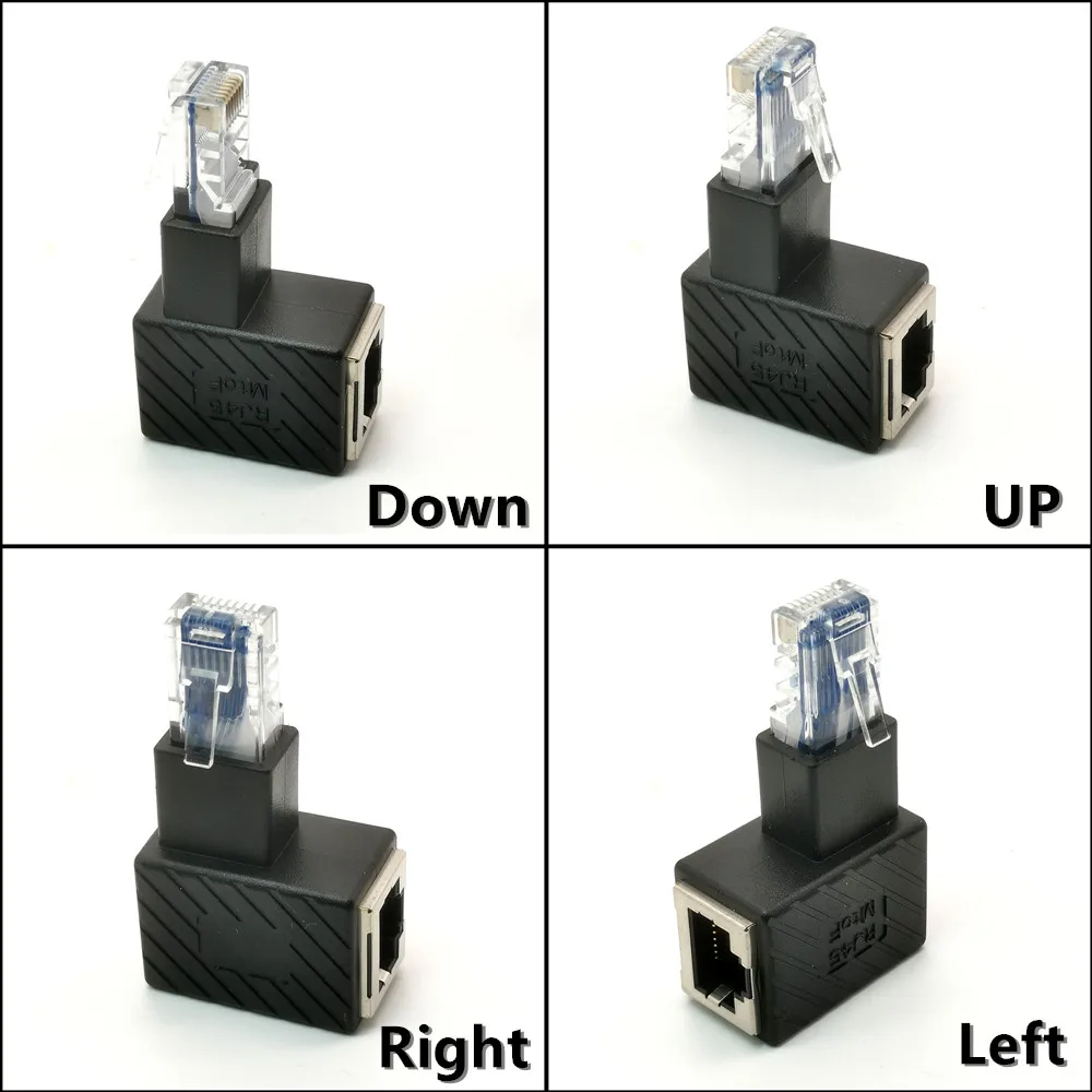 90 Degree 270 Degree Up Down Left Right Multi-angle RJ45 Cat 5e 6e Cat7 Male to Female Lan Ethernet Network Extension Adapter
90 Degree 270 Degree Up Down Left Right Multi-angle RJ45 Cat 5e 6e Cat7 Male to Female Lan Ethernet Network Extension Adapter