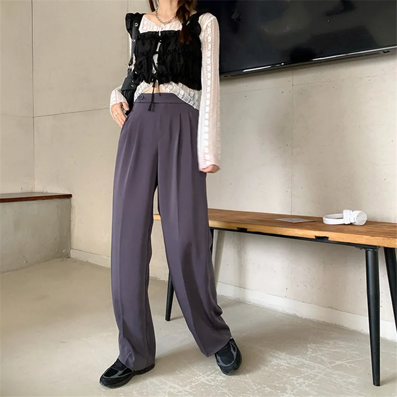 KUSAHIKI High Waist Suit Wide Leg Pants Femme Korean Causal Elegant Women Trousers 2021 Spring Autumn New Long Pants 6F180
KUSAHIKI High Waist Suit Wide Leg Pants Femme Korean Causal Elegant Women Trousers 2021 Spring Autumn New Long Pants 6F180