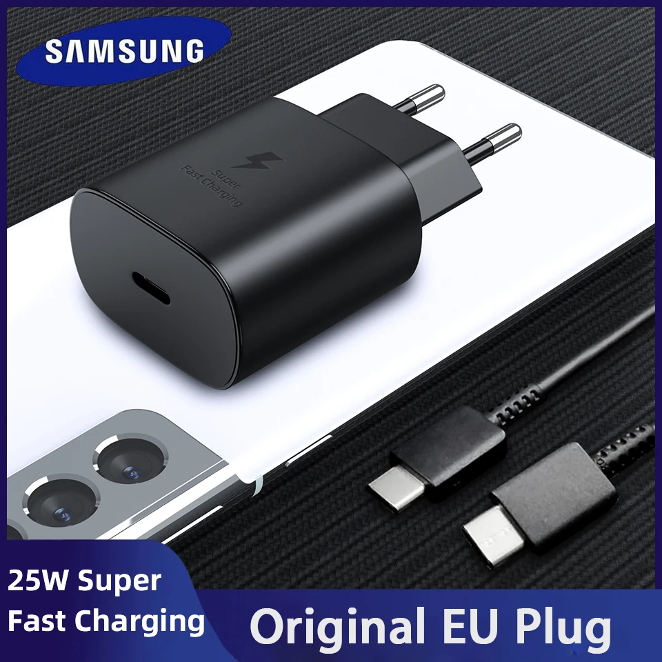Для Samsung S21 Примечание 20 10 A70 супер быстрое зарядное устройство 25W адаптер питания