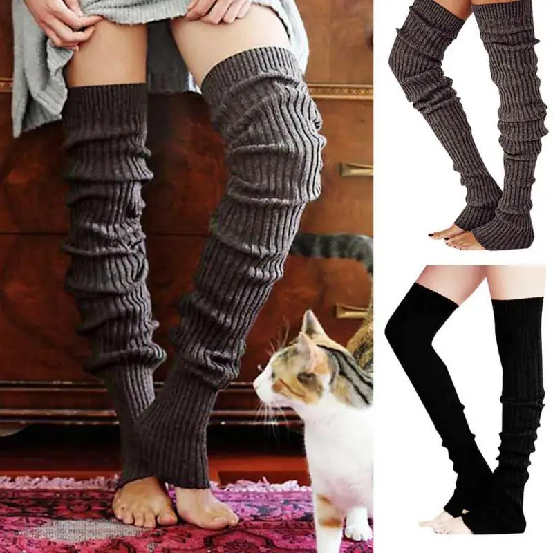77cm Super Long Rib Knitted Black And Gray Leg Warmers For Women Dance Or Yo-ga Foot Wear Footless Leg Covers
77cm Super Long Rib Knitted Black And Gray Leg Warmers For Women Dance Or Yo-ga Foot Wear Footless Leg Covers