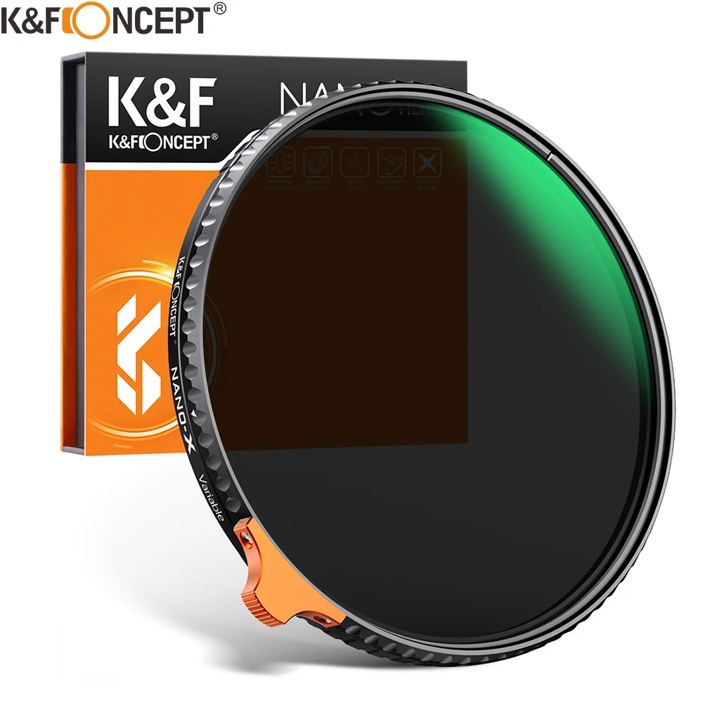

K & F Concept от ND2 до ND400 объектив HD ND Фильтр фейдер Легко регулируемая нейтральная плотность 49 мм 52 мм 58 мм 62 мм 67 мм 77 мм 82 мм