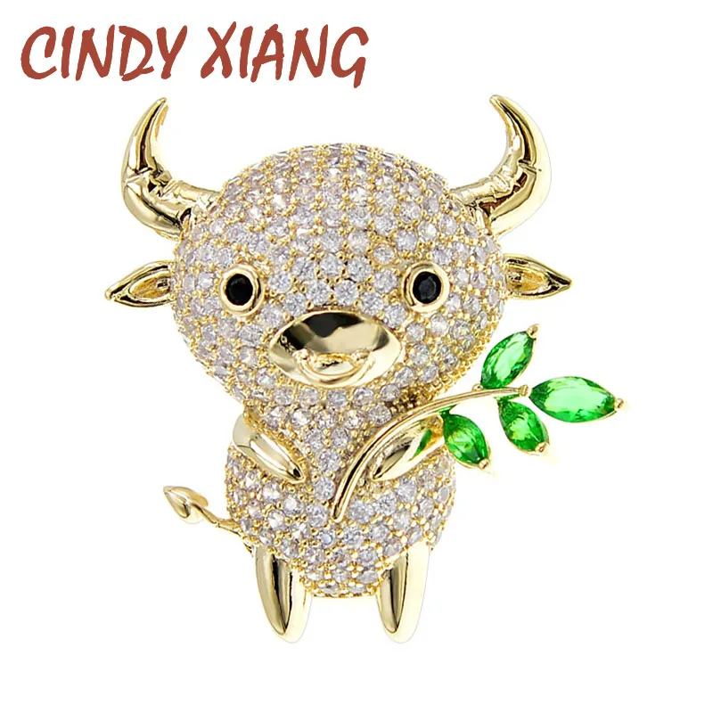 CINDY XIANG zircon bull brooch cute copper animal cattle brooches for women small pin brooch fashion jewelry creative design
CINDY XIANG zircon bull brooch cute copper animal cattle brooches for women small pin brooch fashion jewelry creative design