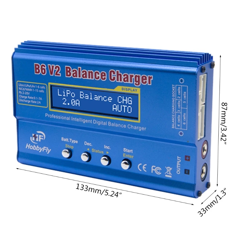 Blue/Black RC Charger Lipo Balance Charger B6 80W Digital LCD Balance Charger Discharger LLiPo NiMH RC Battery
Blue/Black RC Charger Lipo Balance Charger B6 80W Digital LCD Balance Charger Discharger LLiPo NiMH RC Battery