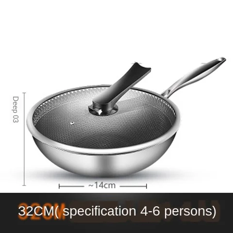 Stainless Steel Frying Pan Chinese-style Kitchenware Honeycomb Texture Less Oily Smoke Uncoated Evenly Heated Stove Universal
Stainless Steel Frying Pan Chinese-style Kitchenware Honeycomb Texture Less Oily Smoke Uncoated Evenly Heated Stove Universal