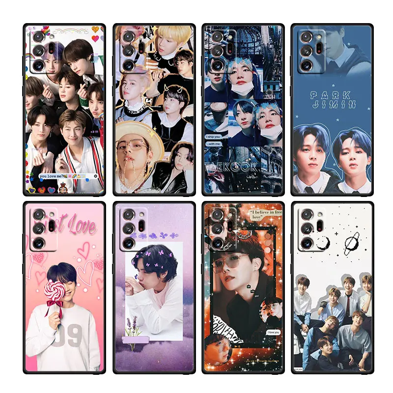 

Kpop jimin boy combination Soft Shockproof Black Phone Case For Samsung Galaxy Note 20 Ultra 10 Plus 5G M62 M60S M52 Capa