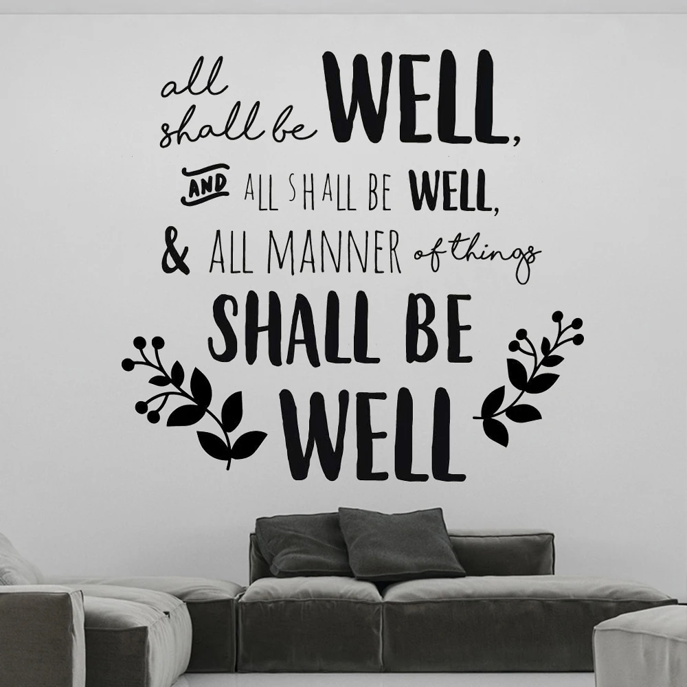 Wall Stickers All Shall Be Well Quotes Vinyl Decals For Kids Rooms Decor Bedroom Livingroom Mural Decoration Poster RU2353
Wall Stickers All Shall Be Well Quotes Vinyl Decals For Kids Rooms Decor Bedroom Livingroom Mural Decoration Poster RU2353