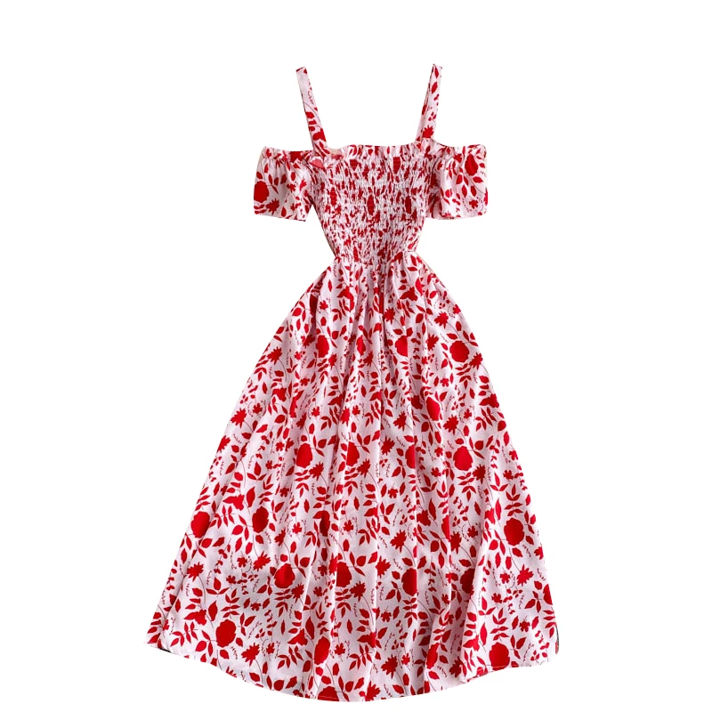 New Summer Beach Vacation Women Sexy Off Shoulder Strap Dress Fashion Big Hem Elastic Slim Sweet Floral Dress
New Summer Beach Vacation Women Sexy Off Shoulder Strap Dress Fashion Big Hem Elastic Slim Sweet Floral Dress