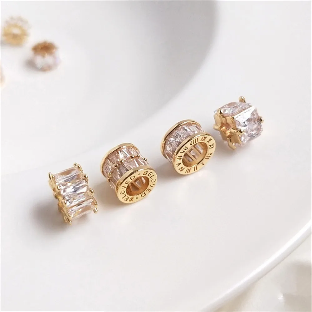 14K Gold Filled Plated Mini - set zircon barrel bead Passepartout pendant diy bracelet clavicle necklace with beads pendant
14K Gold Filled Plated Mini - set zircon barrel bead Passepartout pendant diy bracelet clavicle necklace with beads pendant