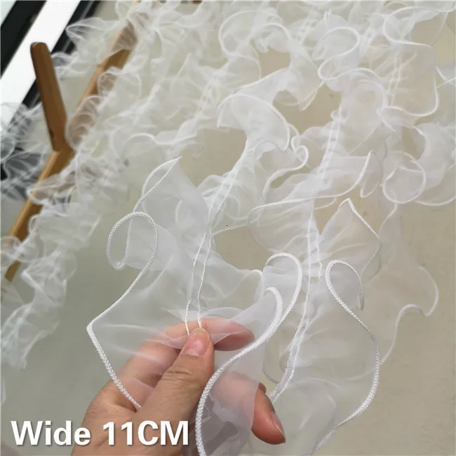 11cm Wide Tulle White Black 3d Organza Guipure Lace Fabric Pleated Ribbon Ruffle Trim Wedding Dress Diy Crafts Sewing Supplies
11cm Wide Tulle White Black 3d Organza Guipure Lace Fabric Pleated Ribbon Ruffle Trim Wedding Dress Diy Crafts Sewing Supplies