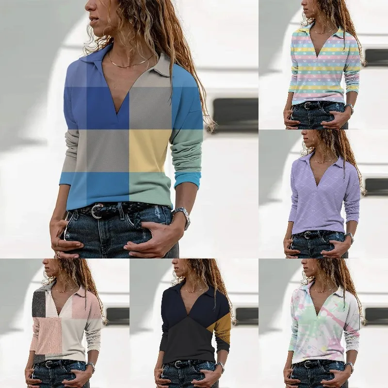 Woman Clothes Turndown Collar Plaid Printing Long Sleeve T-shirts Vintage Aesthetic Autumn Tops Pulovers Loose Harajuku T-shirt
Woman Clothes Turndown Collar Plaid Printing Long Sleeve T-shirts Vintage Aesthetic Autumn Tops Pulovers Loose Harajuku T-shirt