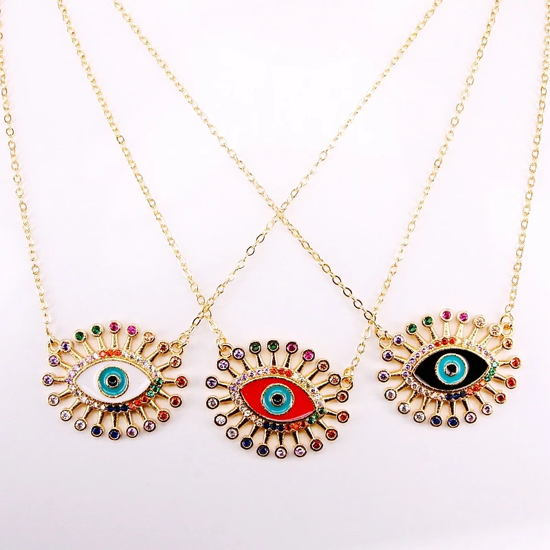 6PCS, Fashion Link Chain Women Jewelry Colorful CZ Micro Paved Metal Enamel Eyes Charm Pendant Necklaces
6PCS, Fashion Link Chain Women Jewelry Colorful CZ Micro Paved Metal Enamel Eyes Charm Pendant Necklaces