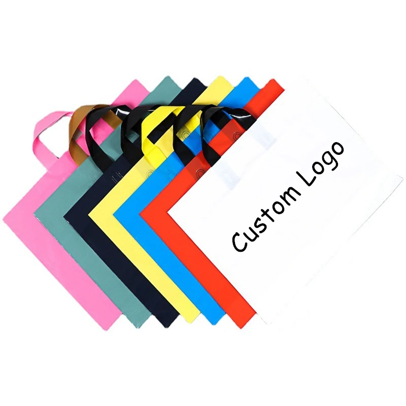 200PCS Custom Plastic Bag Shopping Bags With Handle Clothes Shoes Gift Packing Bag Print one color logo on one side
200PCS Custom Plastic Bag Shopping Bags With Handle Clothes Shoes Gift Packing Bag Print one color logo on one side