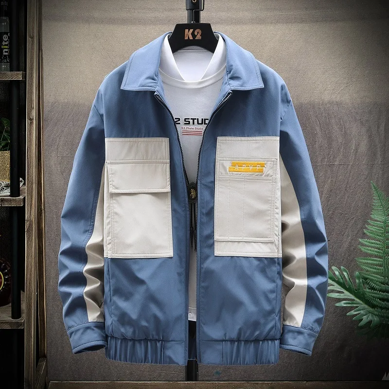 Men's Jacket 2021 Spring and Autumn Korean Version of The Lapel Tooling Youth Trendy Brand Casual Color Matching Jacket
Men's Jacket 2021 Spring and Autumn Korean Version of The Lapel Tooling Youth Trendy Brand Casual Color Matching Jacket