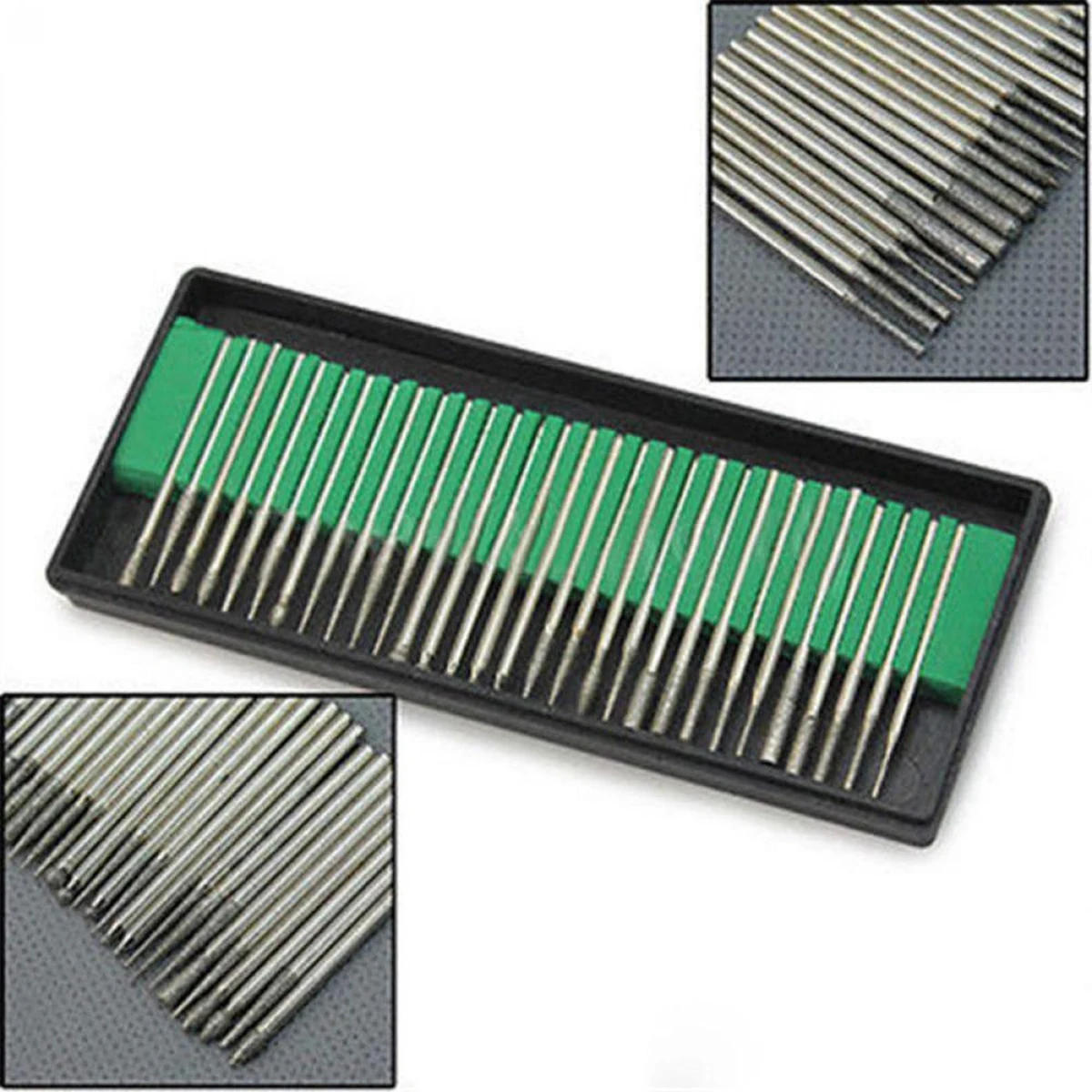 30pcs Diamond Burr Bits Drill Kit Engraving Carving Dremel Rotary Tool Accessory
30pcs Diamond Burr Bits Drill Kit Engraving Carving Dremel Rotary Tool Accessory