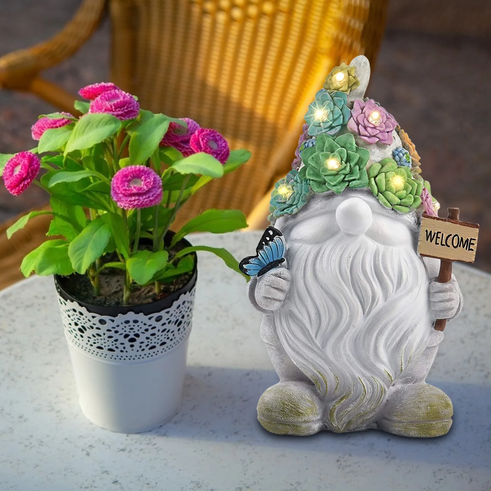 Solar Light Gnome Figurines Outdoor Garden Decoration Flocking Dwarf Statues Home Decor Creative Jardin Craft Ornaments
Solar Light Gnome Figurines Outdoor Garden Decoration Flocking Dwarf Statues Home Decor Creative Jardin Craft Ornaments