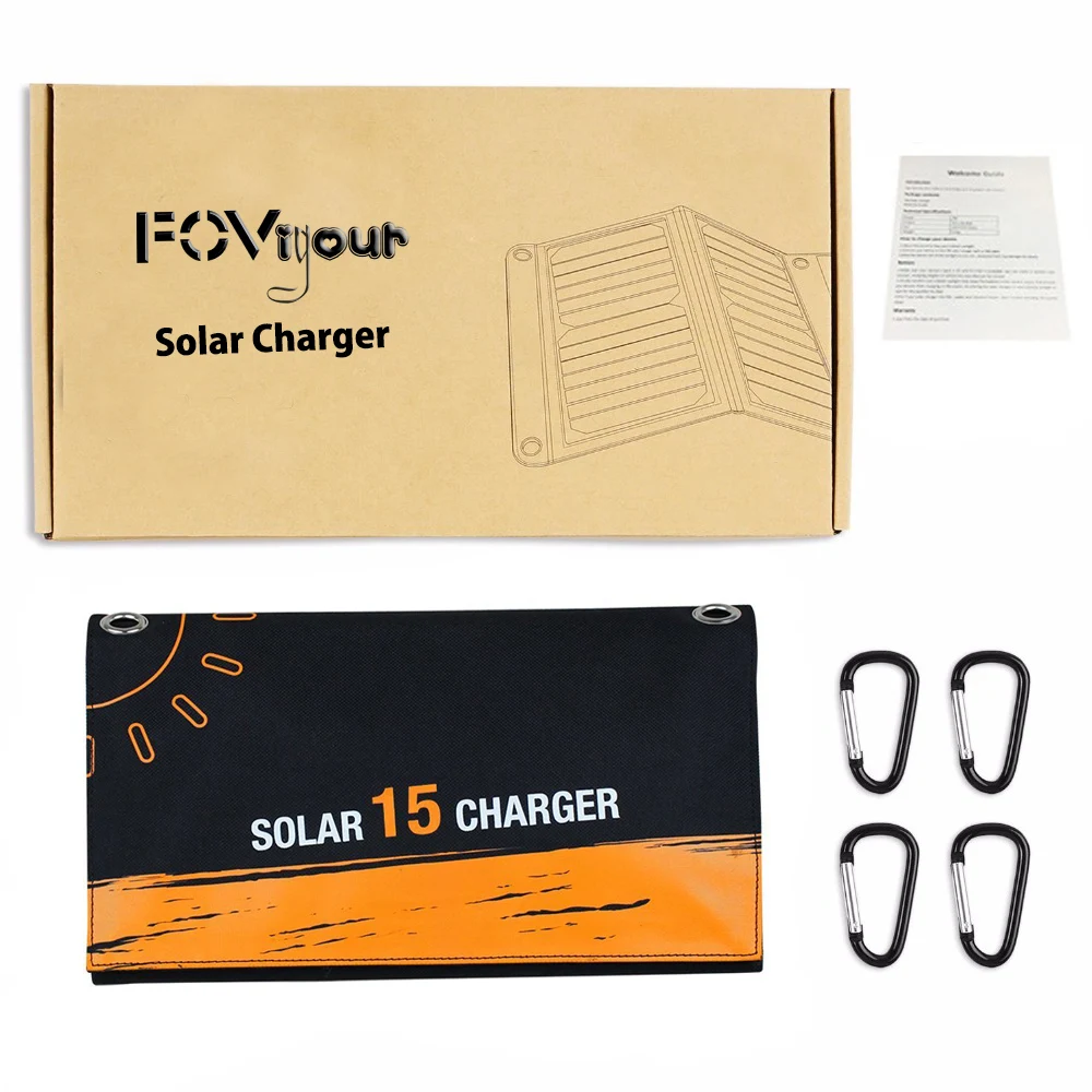 Fovigour 15W Portable Solar Charger Waterproof Solar Panel Dual USB Ports Solar Charger Power Bank for Mobile Iphone
Fovigour 15W Portable Solar Charger Waterproof Solar Panel Dual USB Ports Solar Charger Power Bank for Mobile Iphone