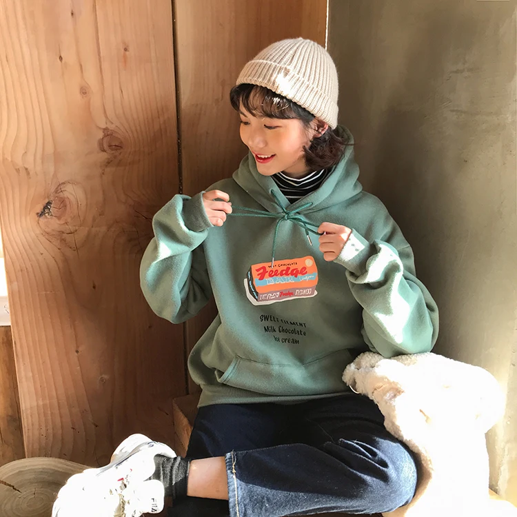 4 Color New College Style Women Sweatshirt Harajuku Kawaii Pullover Female Cartoon Cute Snack Plus Fleece Hoodie Mujer
4 Color New College Style Women Sweatshirt Harajuku Kawaii Pullover Female Cartoon Cute Snack Plus Fleece Hoodie Mujer