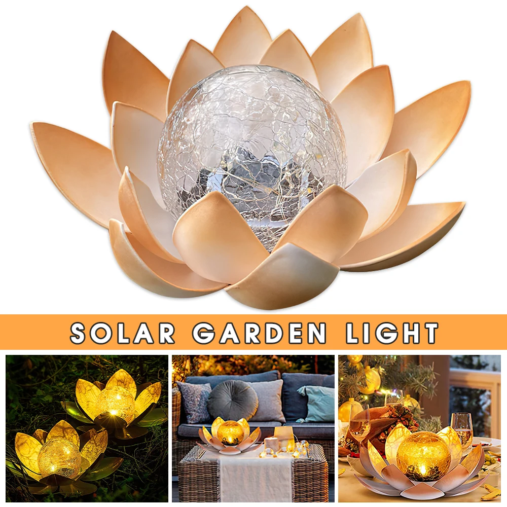 Garden Decoration Solar Light Outdoor Waterproof Amber Glass LED Lotus Light for Patio Pathway Lawn Landscape Lamps
Garden Decoration Solar Light Outdoor Waterproof Amber Glass LED Lotus Light for Patio Pathway Lawn Landscape Lamps