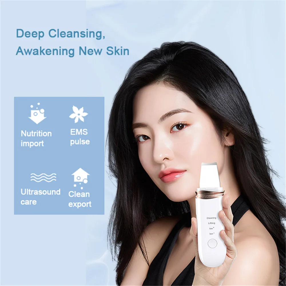 Ultrasonic Skin Scrubber Facial Pore Cleaner Blackhead Removal Skin Peeling Cavitation Face Spatula Ems Lift Machine
Ultrasonic Skin Scrubber Facial Pore Cleaner Blackhead Removal Skin Peeling Cavitation Face Spatula Ems Lift Machine