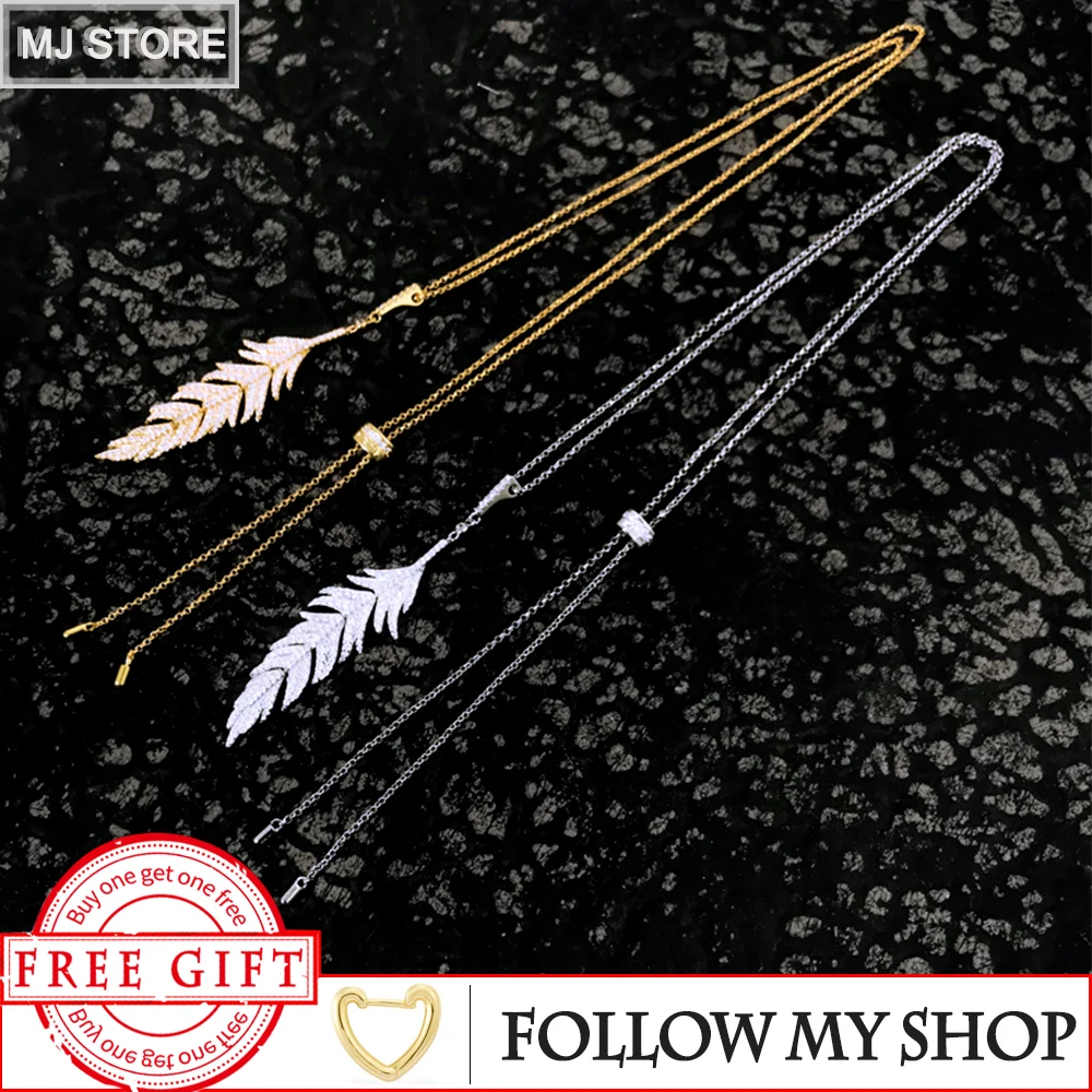 925 Sterling Silver Necklace Feather Adjustable Necklace Silver & Gold Colors Basic Monaco Jewelry Sweater Chain For Women Gift
925 Sterling Silver Necklace Feather Adjustable Necklace Silver & Gold Colors Basic Monaco Jewelry Sweater Chain For Women Gift