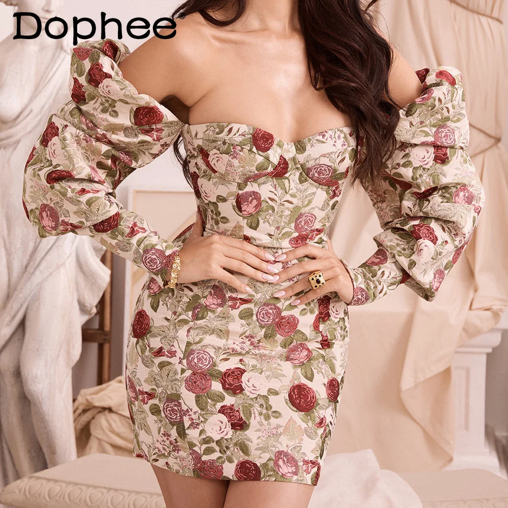 Fashion Printed Puff Sleeve Wrapped Mini Dress Women 2021 Summer Sexy Off-shoulder Bodycon Hip Dress Elegant Vestidos Streetwear
Fashion Printed Puff Sleeve Wrapped Mini Dress Women 2021 Summer Sexy Off-shoulder Bodycon Hip Dress Elegant Vestidos Streetwear