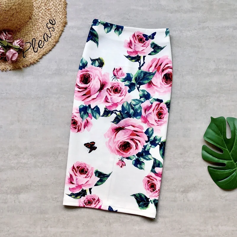 Womens Skirts Summer Romantic Floral High Waist Flower Printing Pencil Skirts Plus Size Large Stretch Bodycon Elegant Fashion 
Womens Skirts Summer Romantic Floral High Waist Flower Printing Pencil Skirts Plus Size Large Stretch Bodycon Elegant Fashion