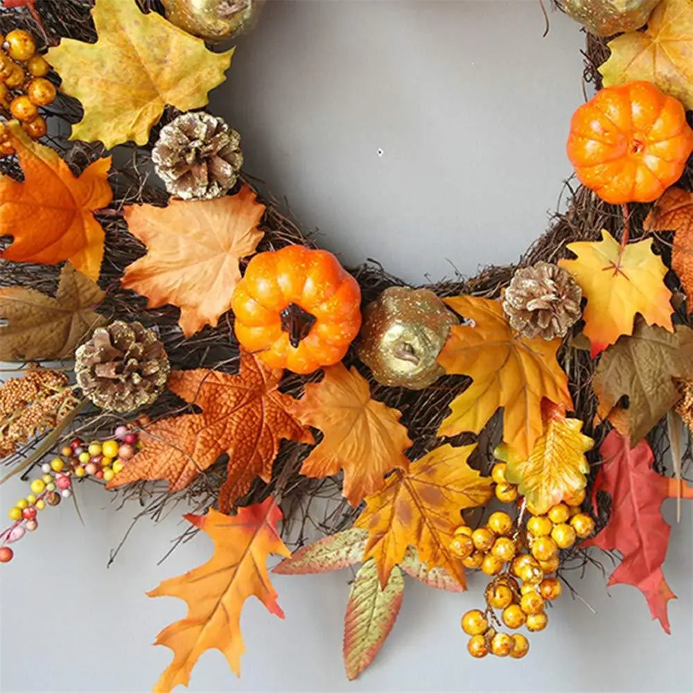 Autumn Simulation Pumpkin Wreath 60cm Front Door Display Garland Rattan Berry Maple Leaf Fall Door Wreath Wall Window Spooky
Autumn Simulation Pumpkin Wreath 60cm Front Door Display Garland Rattan Berry Maple Leaf Fall Door Wreath Wall Window Spooky