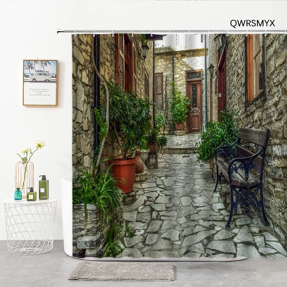 European Retro Street Scenery Shower Curtain 3D Country Hutong Bathroom Curtain Living Room Bedroom Decor Wall Bathroom Products
European Retro Street Scenery Shower Curtain 3D Country Hutong Bathroom Curtain Living Room Bedroom Decor Wall Bathroom Products