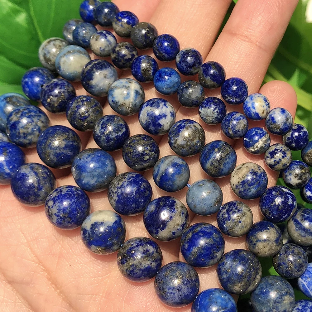 

Бусины Из Натурального гладкого камня AA Lapis Lazuli, круглые бусины россыпью, бусины-разделители для браслета, ожерелья 4, 6, 8, 10 мм, 15 дюймов