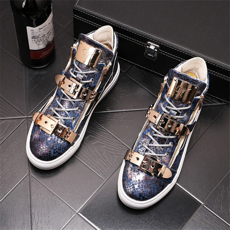 Fashion Trend Men's Shoes Punk Designer Sneakers Hip Hop High Tops Male Casual Flats Ankle Boots
Fashion Trend Men's Shoes Punk Designer Sneakers Hip Hop High Tops Male Casual Flats Ankle Boots