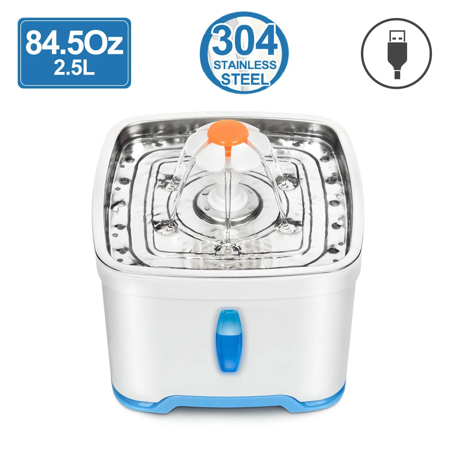 2.5L USB Automatic Cat Dog Water Fountain LED Water Level Display Dispenser with 4 Stage Filters Electric Drinking Fountain 
2.5L USB Automatic Cat Dog Water Fountain LED Water Level Display Dispenser with 4 Stage Filters Electric Drinking Fountain