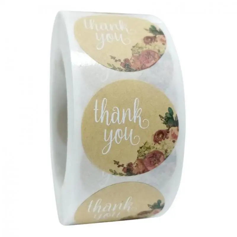 500 шт. милые наклейки с цветочным рисунком Thank You крафт-наклейки декоративные