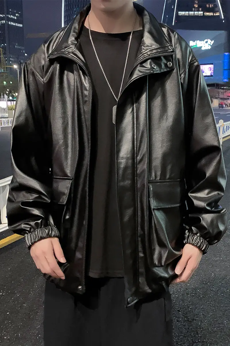 Men's jackets 2021 spring and winter new slim leather jacket plus fat large size jacket loose casual young men's clothing 
Men's jackets 2021 spring and winter new slim leather jacket plus fat large size jacket loose casual young men's clothing