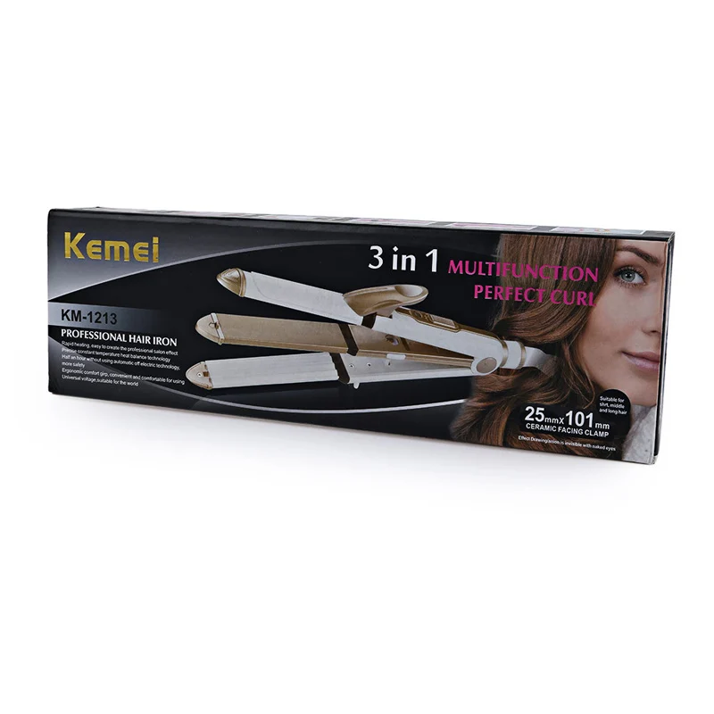 Kemei 3 In 1 Curling Iron Multi-functional Female Flat Irons Fast Warm-up Ceramic and Straightening Iron Hair Style Tool F30
Kemei 3 In 1 Curling Iron Multi-functional Female Flat Irons Fast Warm-up Ceramic and Straightening Iron Hair Style Tool F30