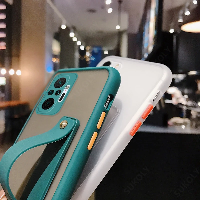 Matte Soft Edge Acrylic Bracket Case For Redmi Note 10 Pro 9 8 Xiaomi Mi 11 Lite 10T Poco X3 F3 Stand Cover | Мобильные телефоны и
