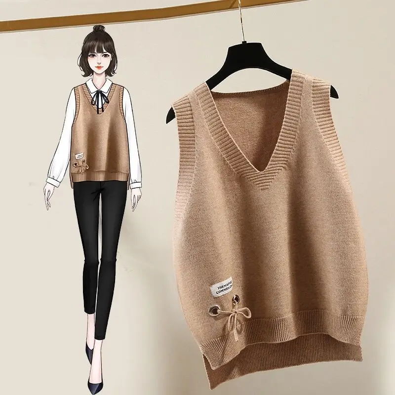 Korean style large size V-neck sweater for female students vest western style casual fashion cotton
Korean style large size V-neck sweater for female students vest western style casual fashion cotton