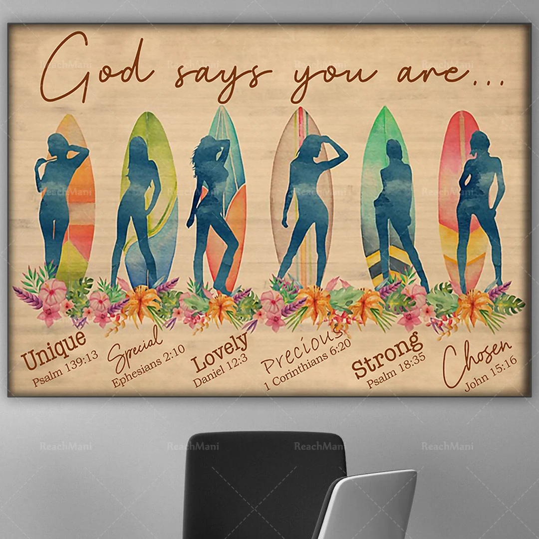 Surf Surfing Girls Poster God Says You Are Unique Psaume 139 13 Poster Wall Art Print Home Living Decor Poster
Surf Surfing Girls Poster God Says You Are Unique Psaume 139 13 Poster Wall Art Print Home Living Decor Poster