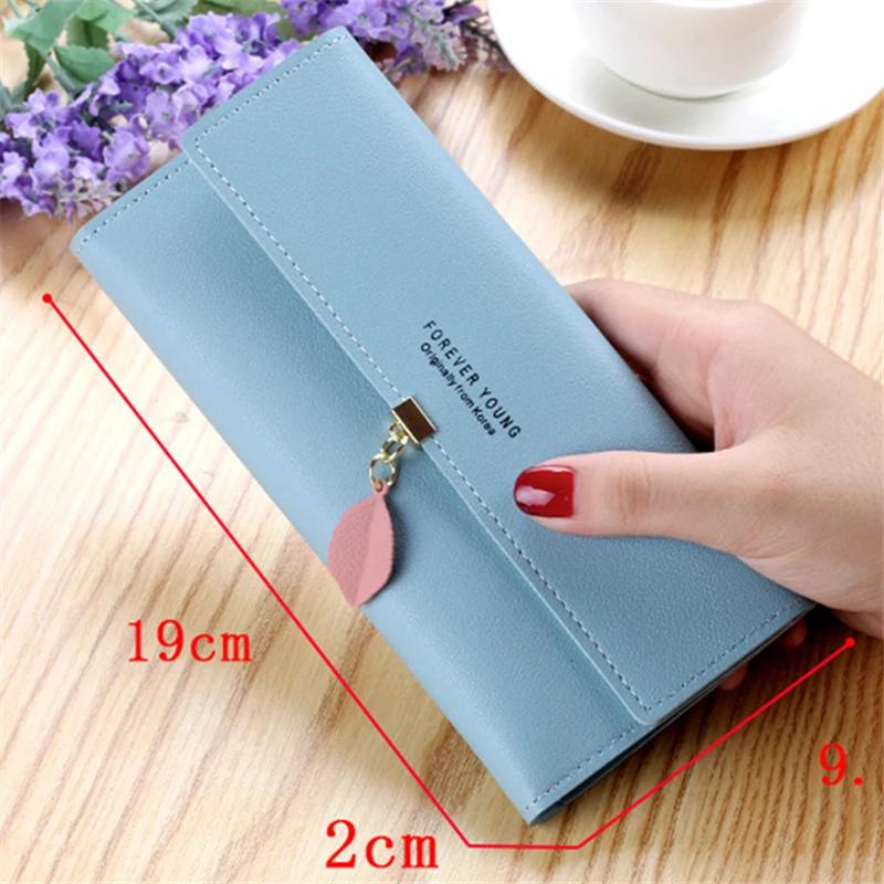 Korean Women Long Wallets Multifunction Leaf Pendant Zipper Hasp Coin Purses PU Leather Clutch Female Money Credit Card Holder
Korean Women Long Wallets Multifunction Leaf Pendant Zipper Hasp Coin Purses PU Leather Clutch Female Money Credit Card Holder
