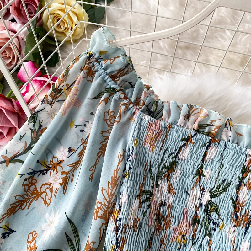 Fashion Ruffles two piece set pants Suit Autumn Floral Chiffon Short Top with High Waist Wide Leg Pants Two Piece Suit womens
Fashion Ruffles two piece set pants Suit Autumn Floral Chiffon Short Top with High Waist Wide Leg Pants Two Piece Suit womens