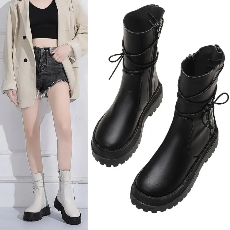 Women's Fashion Boots PU Leather Platform Female Bandage Ankle Boot Zipper Thick Bottom Non Slip Woman Shoes Autumn Winter 2021
Women's Fashion Boots PU Leather Platform Female Bandage Ankle Boot Zipper Thick Bottom Non Slip Woman Shoes Autumn Winter 2021