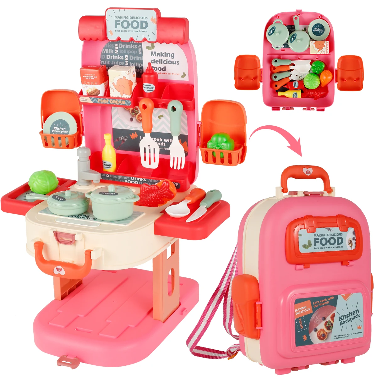 Kids Pretend Cooking Food Play Toys Simulation Backpack Kitchen Cooking Play Dinnerware Set Safe Children Girl Toy
Kids Pretend Cooking Food Play Toys Simulation Backpack Kitchen Cooking Play Dinnerware Set Safe Children Girl Toy