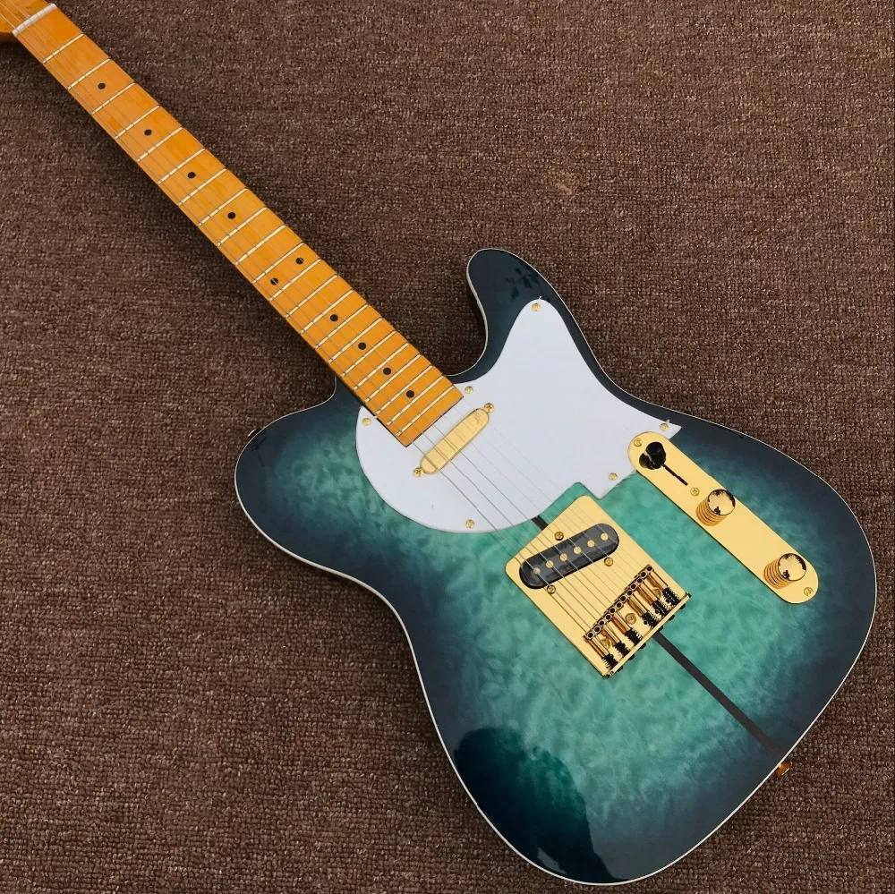 Custom shop Electric guitar,Gold color hardware gitaar,Maple fingerboard .Green color Flame.handwork guitarra,
Custom shop Electric guitar,Gold color hardware gitaar,Maple fingerboard .Green color Flame.handwork guitarra,