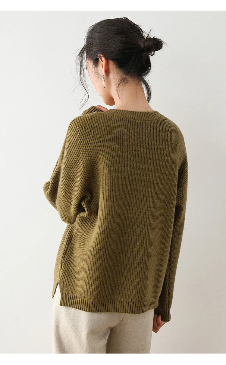 Autumn/winter 2020 new loose round neck conventional long sleeve sweater pullover in solid color knit bottom
Autumn/winter 2020 new loose round neck conventional long sleeve sweater pullover in solid color knit bottom