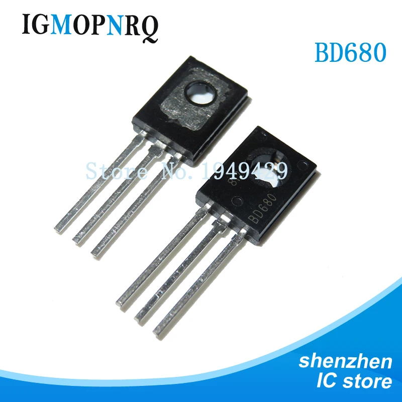 10 шт./лот BD680 TO-126 BD680A TO126 PNP 80V 4A новый транзистор | Электронные компоненты и