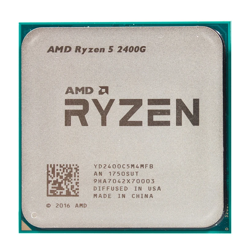 AMD Ryzen 5 2400G R5 3 6 ГГц четырехъядерный восьмипоточный процессор 65 Вт YD2400C5M4MFB разъем AM4