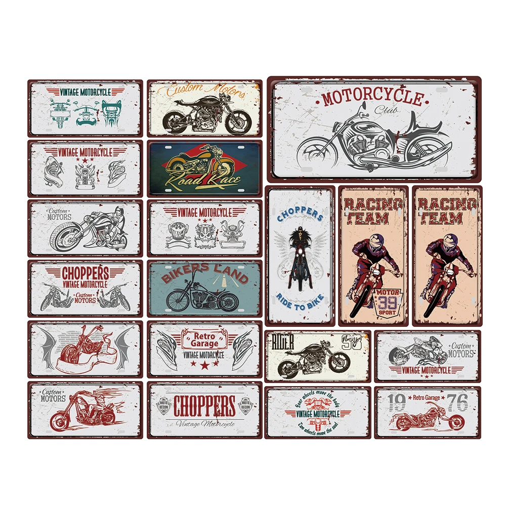 Motorcycle License Tin Signs Retro Metal Plaque Vintage Wall Decor for Garage Bar Pub Man Cave Decorative Plate Iron Painting
Motorcycle License Tin Signs Retro Metal Plaque Vintage Wall Decor for Garage Bar Pub Man Cave Decorative Plate Iron Painting