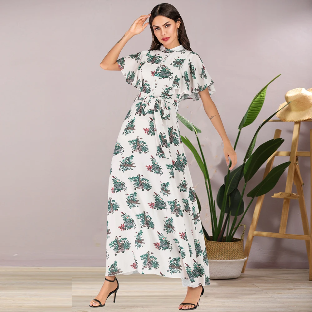 Женское шифоновое платье Siskakia, белое трапециевидное платье с воротником-стойкой, пуговицами на груди и коротким рукавом, с оборками и поясо... 
Женское шифоновое платье Siskakia, белое трапециевидное платье с воротником-стойкой, пуговицами на груди и коротким рукавом, с оборками и поясо...