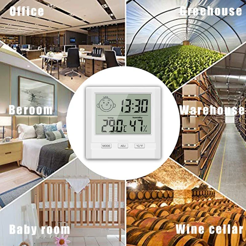 Digital Indoor Hygrometer Thermometer With Time Display,Accurate Temperature Humidity Monitor Meter For Home,Office,Nursing Room
Digital Indoor Hygrometer Thermometer With Time Display,Accurate Temperature Humidity Monitor Meter For Home,Office,Nursing Room