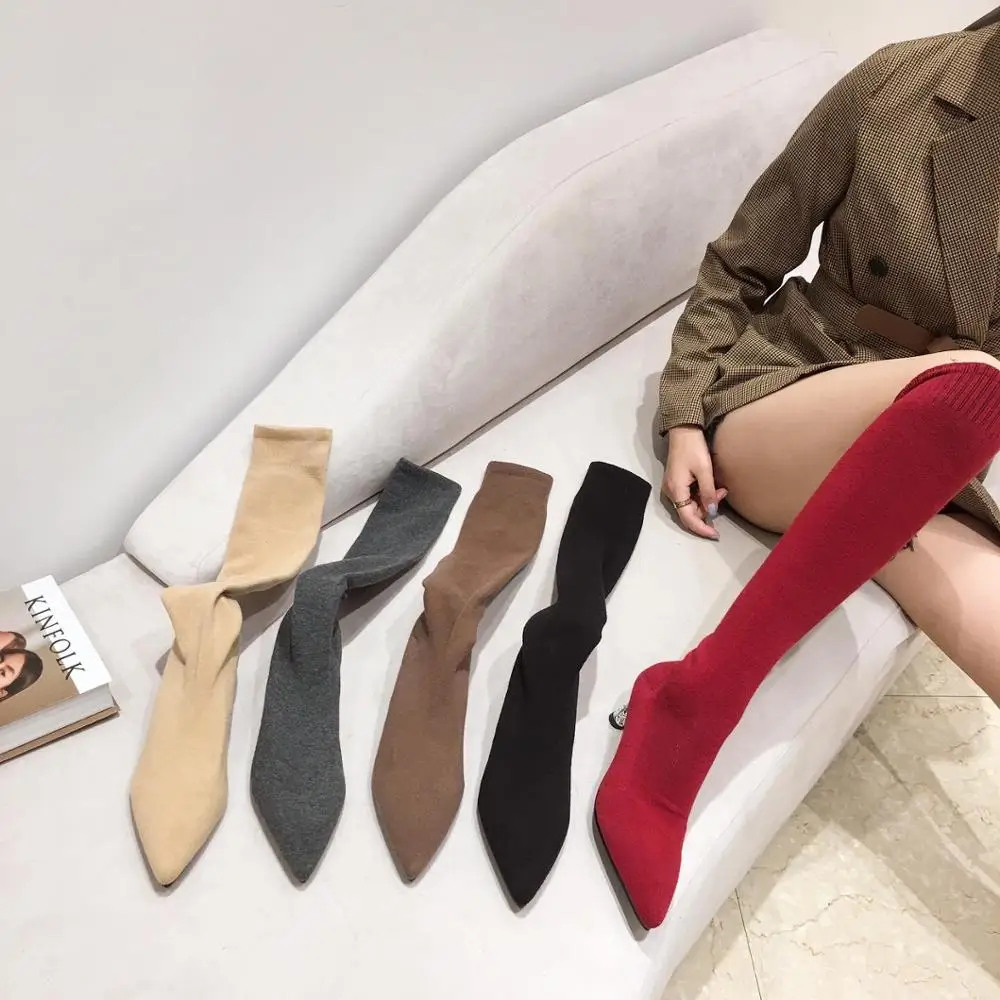 Women Knee Boots 2021 Autumn Girl Shoes Fashion Pointed Toe Thin Mid Heeled Knee Knitting Botas Dress Shoes Black/Khaki Size 39
Women Knee Boots 2021 Autumn Girl Shoes Fashion Pointed Toe Thin Mid Heeled Knee Knitting Botas Dress Shoes Black/Khaki Size 39
