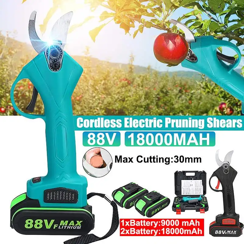 88V Cordless Pruner Lithium-ion Pruning Shear Efficient Fruit Tree Bonsai Pruning Electric Tree Branches Cutter With 2 Batteries
88V Cordless Pruner Lithium-ion Pruning Shear Efficient Fruit Tree Bonsai Pruning Electric Tree Branches Cutter With 2 Batteries